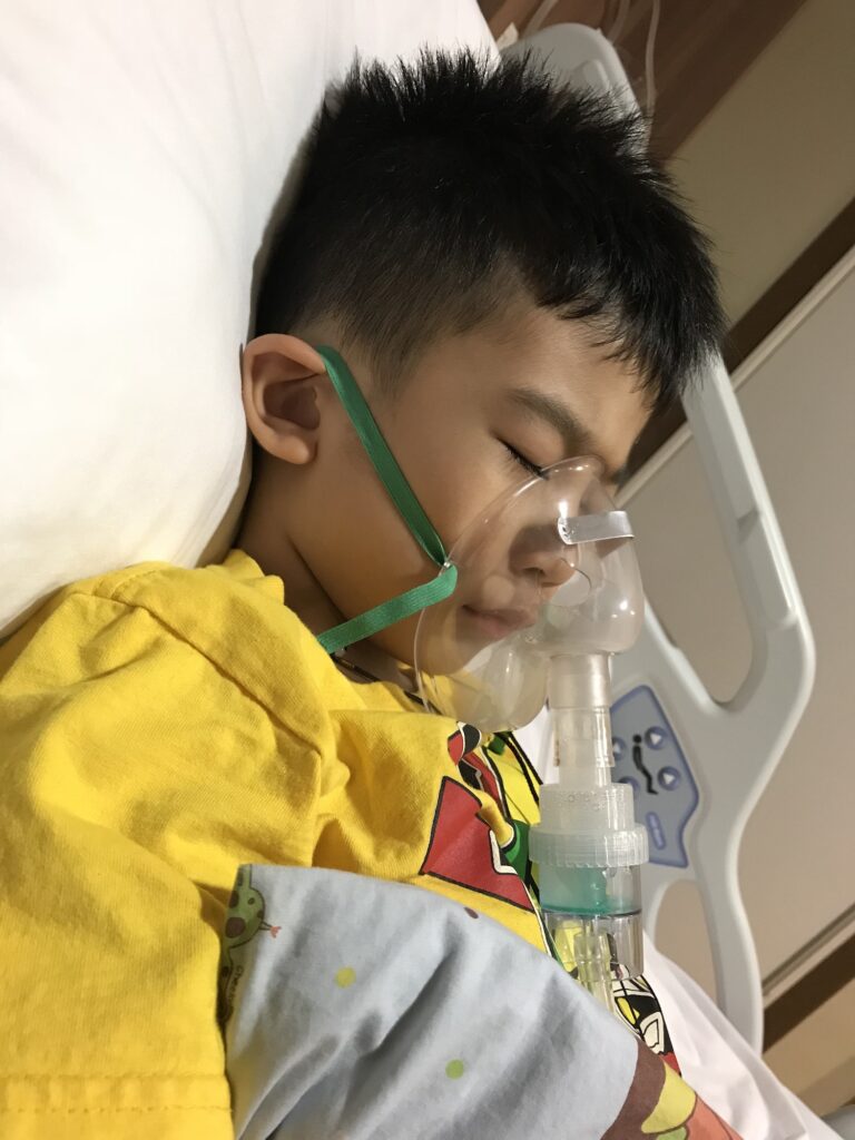 Hospitalisation and on nebuliser treatment